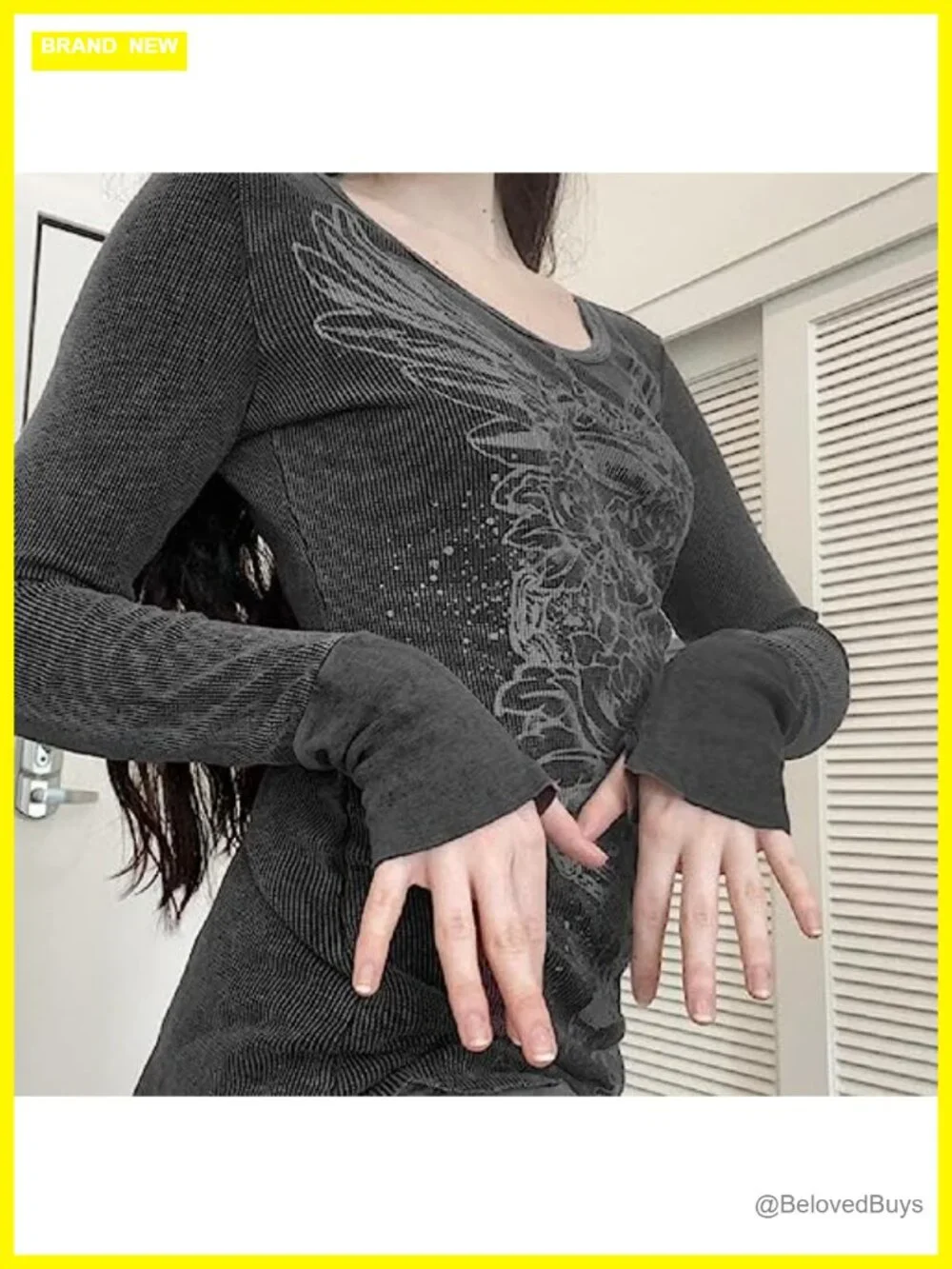 Y2K Grunge Graphic Long Sleeve Tee Fairycore Aesthetic Streetwear Top